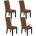 thumbnail image 1 of Fundas para Sillas de Comedor Cómodas Juego de 4 en Marrón Elástico, 1 of 7