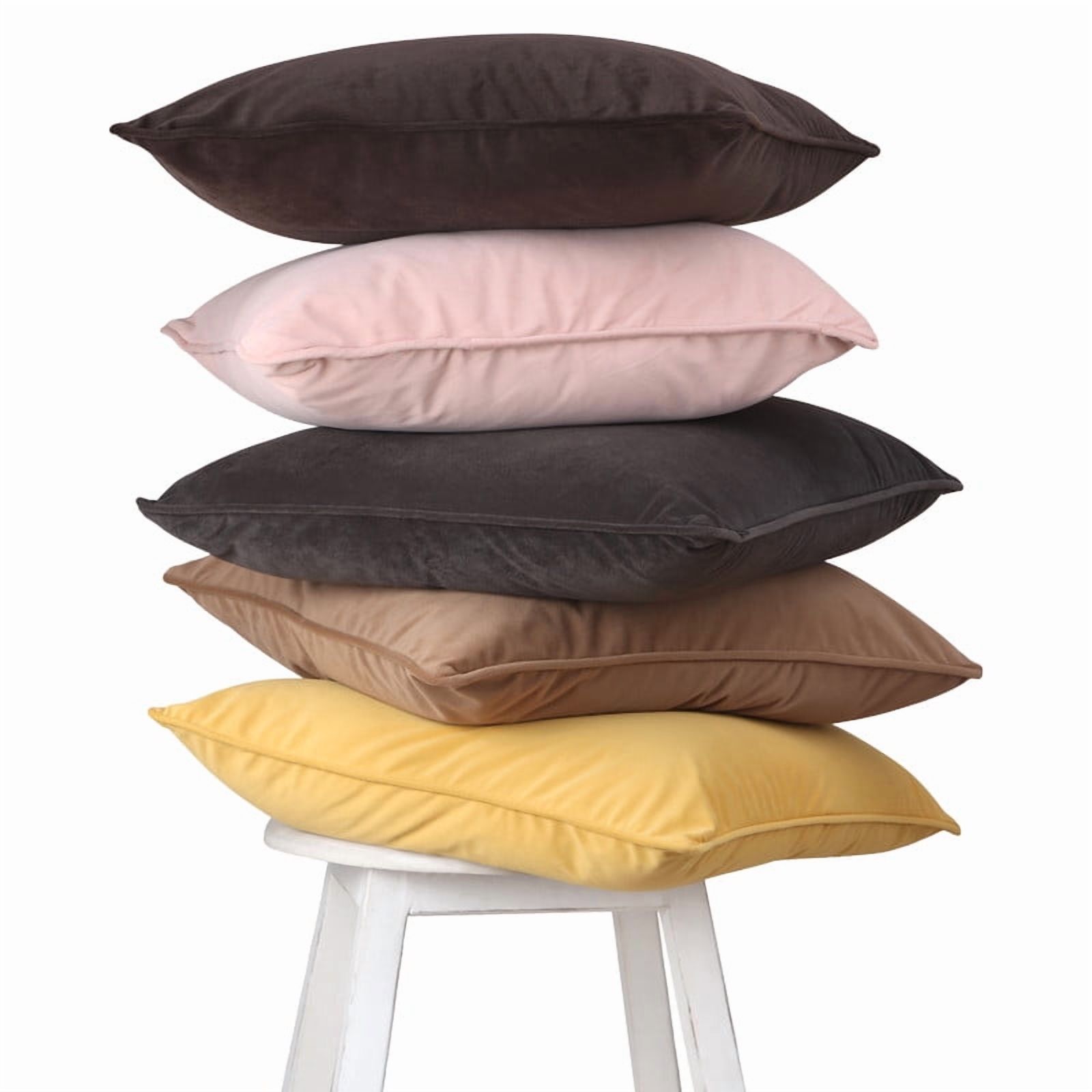A1HC Set of 2 Luxurious Soft Velvet Throw Pillow Covers Only, 22"x22", Pink, Decorative Cushion Covers with Hidden YKK Zipper for Sofa or Bed