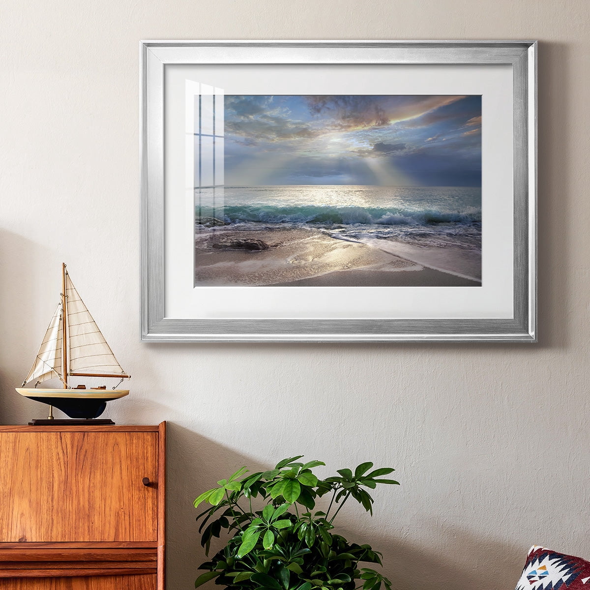 Aqua Blue Morning Premium Framed Print - Ready to Hang