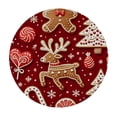 thumbnail image 2 of PIKWEEK  Round Table Cloth,Christmas Gingerbread Cookies and Candy Elastic Stretch Tablecloth for Dining, Kitchen, Wedding, Parties, Fits Tables, 2 of 7