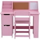 thumbnail image 2 of ChaoLink Escritorio de estudio con silla para niños, mesa de escuela de madera con almacenamiento, panel de anuncios, escritorio de computadora con silla, escritorio pequeño para niños, 2 of 5