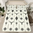 thumbnail image 2 of Homewish Ancient Aztec Western Queen Sheet Sets,Bull Skull Flat Sheet,Rustic Boho Tribal Queen Fitted Sheet For Adults,Super Cozy Room Decor,4-Piece, 2 of 7