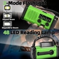 thumbnail image 7 of Hand Crank Emergency Radio 37000mwhsolar Portable Noaa Am Fm Weather With 3mode Flashlight And Reading Light Cell Phone Home Distress Signal (green), 7 of 7