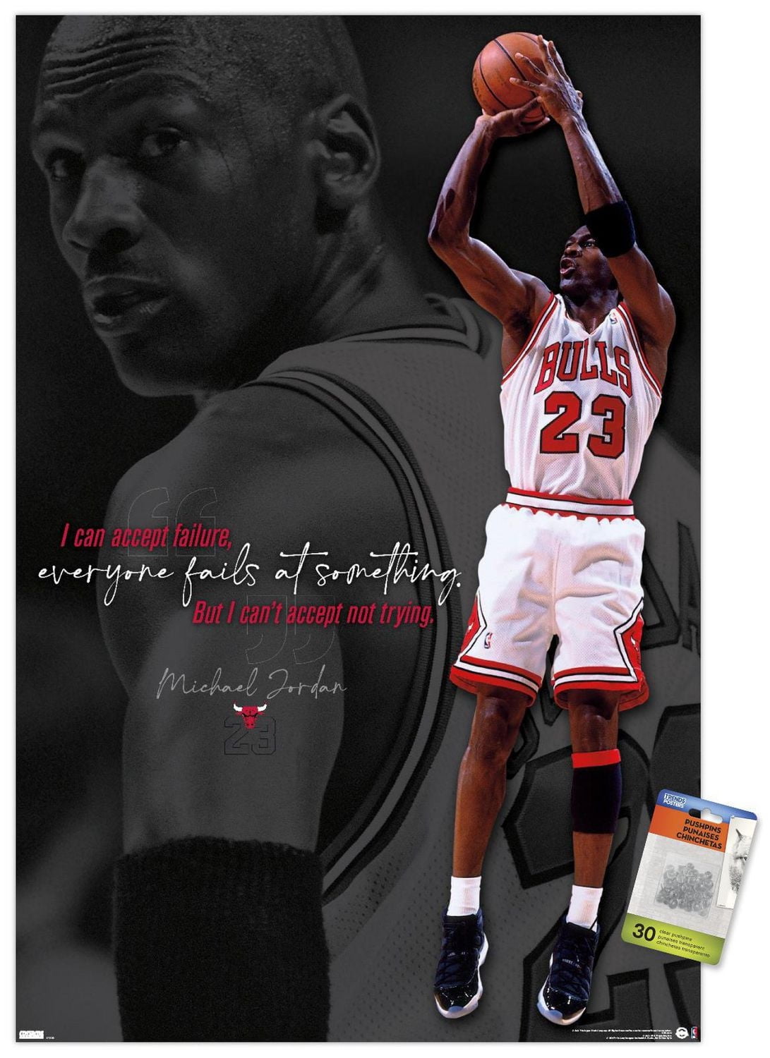 Michael Jordan - Can't Accept Not Trying Wall Poster, 22.375" x 34"