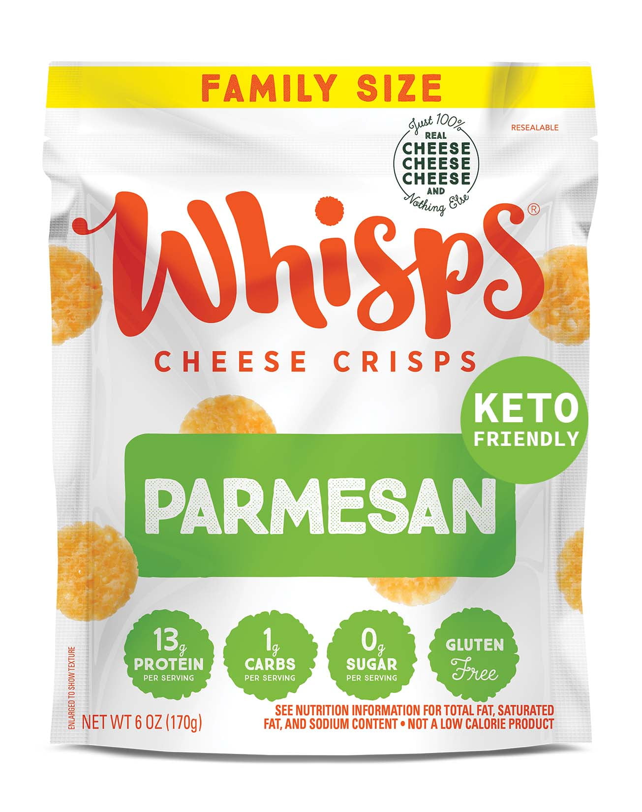 Whisps Parmesan Cheese Crisps, Keto Friendly Snacks, 9.5 Oz