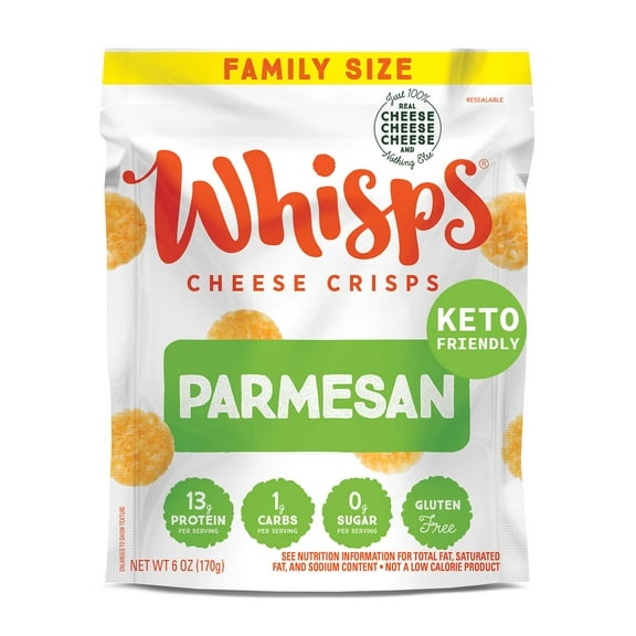 Whisps Parmesan Cheese Crisps, Keto Friendly Snacks, 9.5 Oz