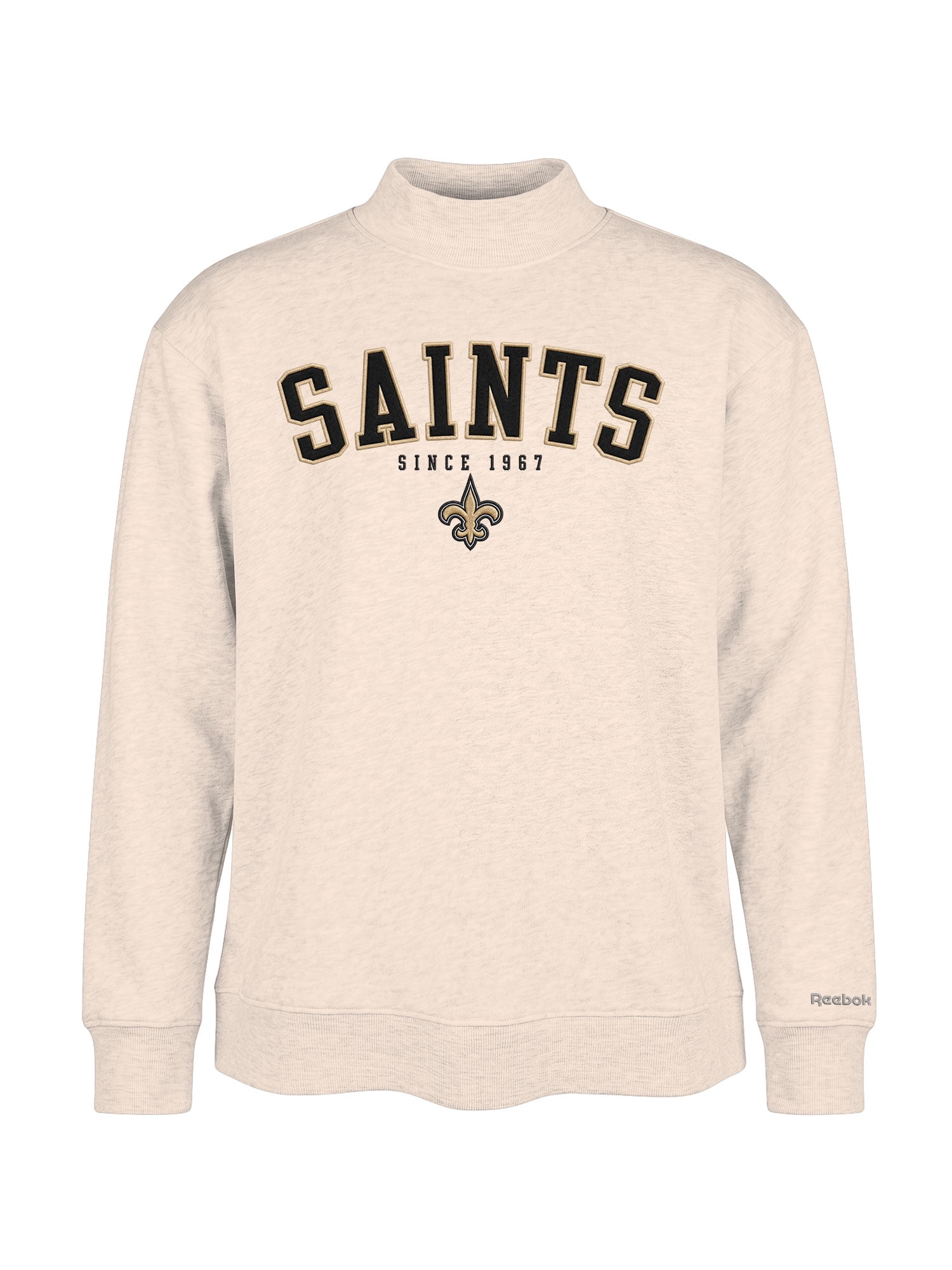 New Orleans Saints Reebok Womens Oat Mock Neck Oversized Tunic Sweatshirt
