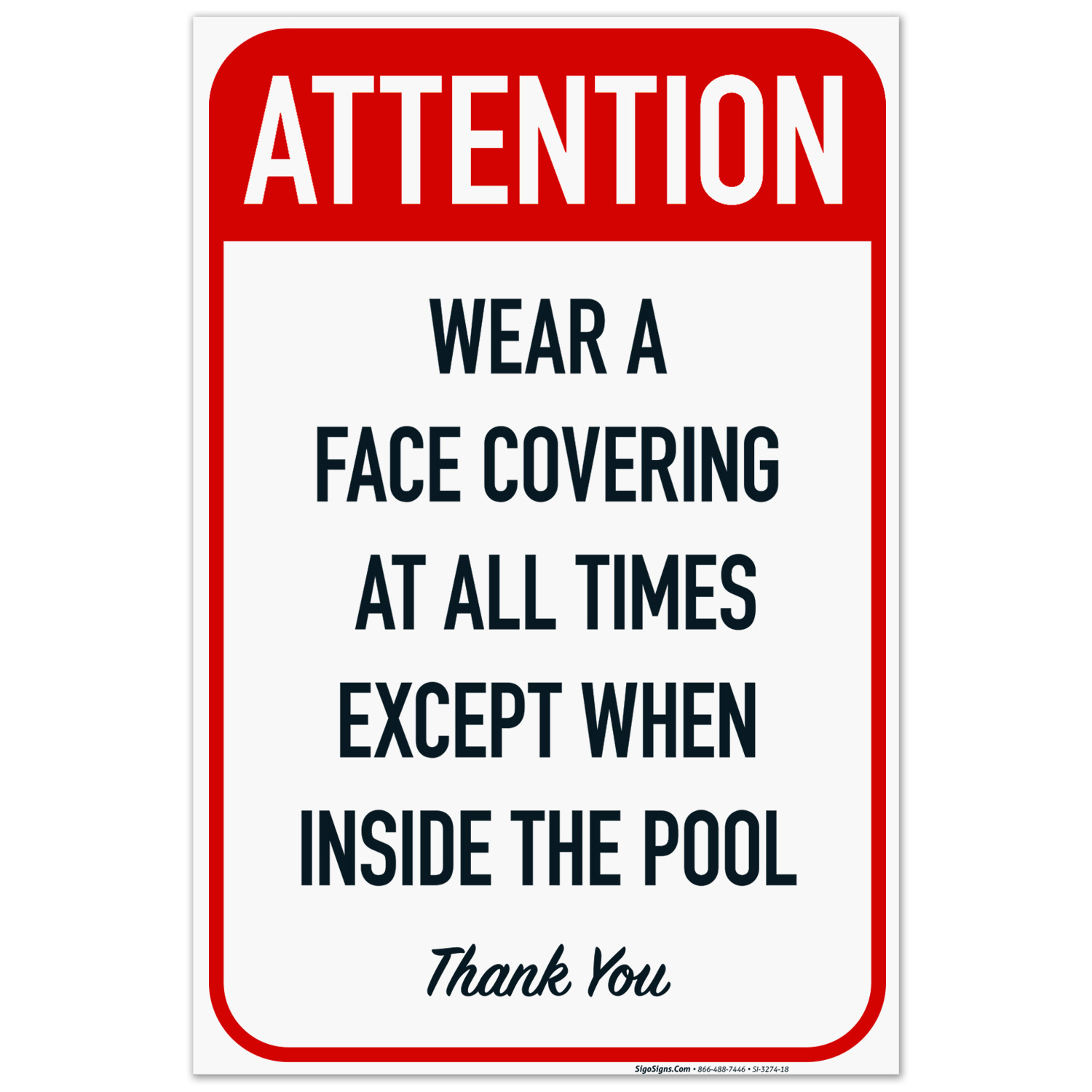 Social Distancing Pool Sign, Wear Face Covering At All Times, - Walmart.com