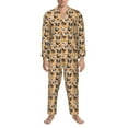 thumbnail image 3 of Naloa Cute Dogs Head Men’s Pajamas Set - Long Sleeve Button Down Sleep Shirt and Pajama Bottoms Sleepwear Set-XX-Large, 3 of 7