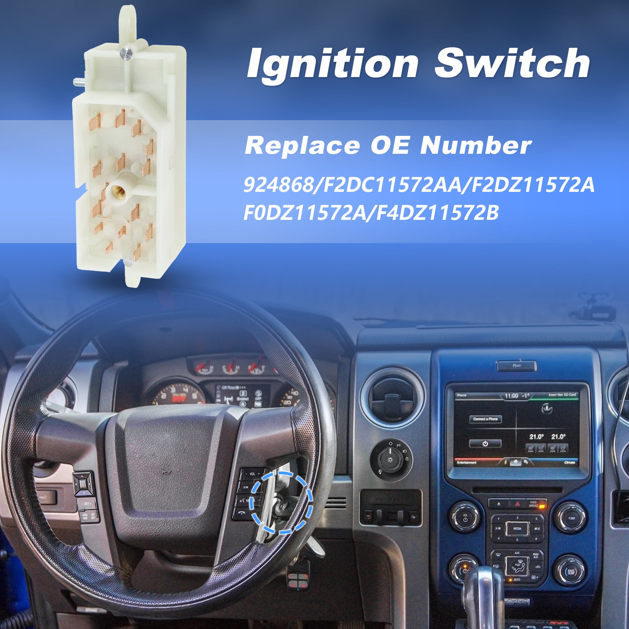 Unique Bargains Ignition Switch for Ford F-150 F-250 HD, F-350 F-450 Super Duty