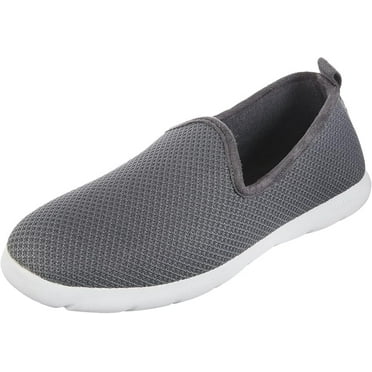 isotoner Zenz Mens Slip-On Slippers, Lightweight Knit Loafers with A Soft Microterry Lining