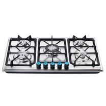 Propane Stove, with Built - in Burners Thermocouple Protection, Counter Stove, Multi - Function Tabletop Stove for Kitchen Cooking, Five Head