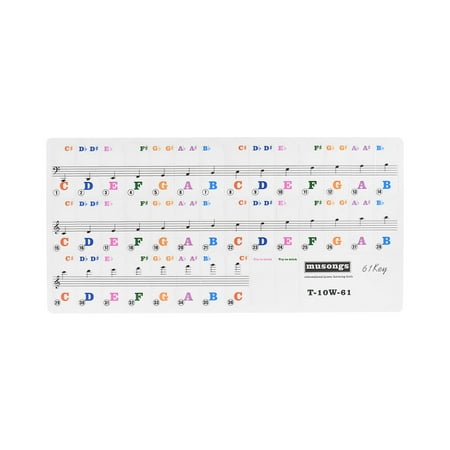 Transparent Removable Piano Keyboard Stickers for 61-key ...