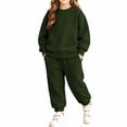 thumbnail image 2 of ITSAME Girls 2 Piece Long Sleeve Crewneck Sweatshirt and Jogger Sweatpants Set Kids Casual Athletic Outfit Size 8, 2 of 9