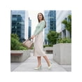 thumbnail image 6 of BLISSFUL STEP Slingback Strap Pointed Toe Sandals Colorful Chunky Heel Pumps for Women Green 7, 6 of 7