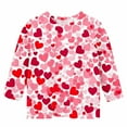 thumbnail image 5 of Blusas y camisas de cuello redondo y manga larga para niños, blusas/camisas de poliéster con estampado de corazones, mangas 3/4 y cuello redondo, elegantes e informales., 5 of 5