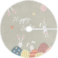 thumbnail image 1 of FMSHPON Easter Bunny Xmas Christmas Tree Skirt Stand Mat for Holiday Party Decoration Indoor Outdoor 36 inches, 1 of 6