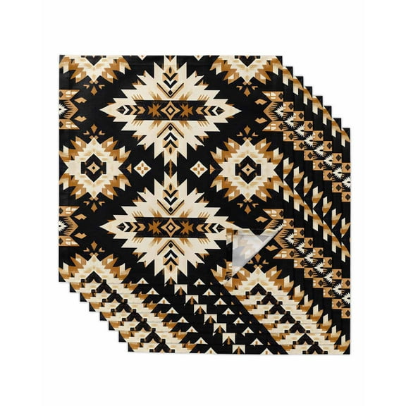 Hokiten Kitchen Dinner Napkins Set of 8 Southwestern Aztec Cloth Napkins Reusable Washable Table Napkins for Weddings Cocktail Parties Holiday Table Decor 20x20 Inch