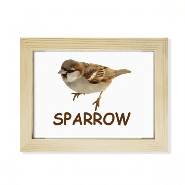 Food Search Sparrows Birds Desktop Photo Frame Picture Art Decoration Painting 6x8 inch