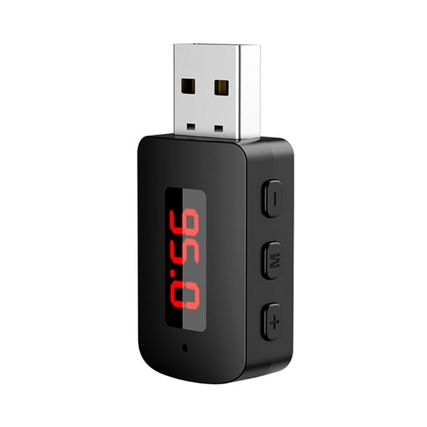 Coche Bluetooth 5.4 Adaptador FM Transmisor USB Receptor Llamada Manos Auto Pantalla LED Audio Música Receptor Inalámbrico