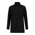 thumbnail image 5 of Womens Plus Size Sweaters Long Sleeve Crew Neck Split Hem Casual Oversized Ribbed Knit Tunic Pullover Tops Black XL, 5 of 6
