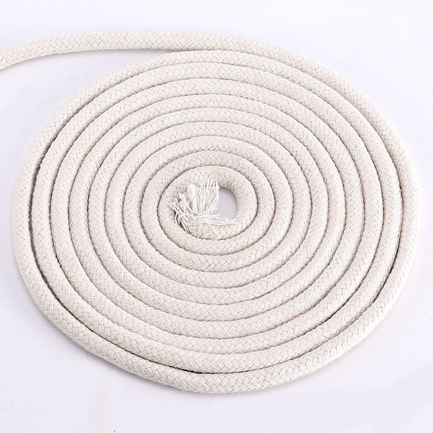 ZEONHAK 328 Ft Twisted Cotton Rope Spool, 1/4 Inch Off-White