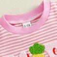 thumbnail image 6 of TrendOFT Cute Knit Easter Outfit Baby Girl Bunny Embroidered Stripe Tee And Shorts Two Piece Summer Outfits Set Pink 0-6 Months, 6 of 9
