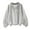 Grey, variant on Tops for Women Trendy Plus Size Fall Winter Loose V Neck Long Sleeve Blouson Cold Shoulder Flowy Plain Leisure Cotton Tunic Blouse(Green,XL)