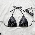 thumbnail image 4 of mgoYE Women'S Bikini Tops Women's Polka Dots Vacation Swim Top Halter Triangle Tie Back Bikini Tops(Silver,L), 4 of 5