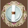 thumbnail image 2 of Round Linen Placemat Doilies European Embroidery for Wedding Dining Room Table Vintage Antique Home Set of 4, 2 of 9