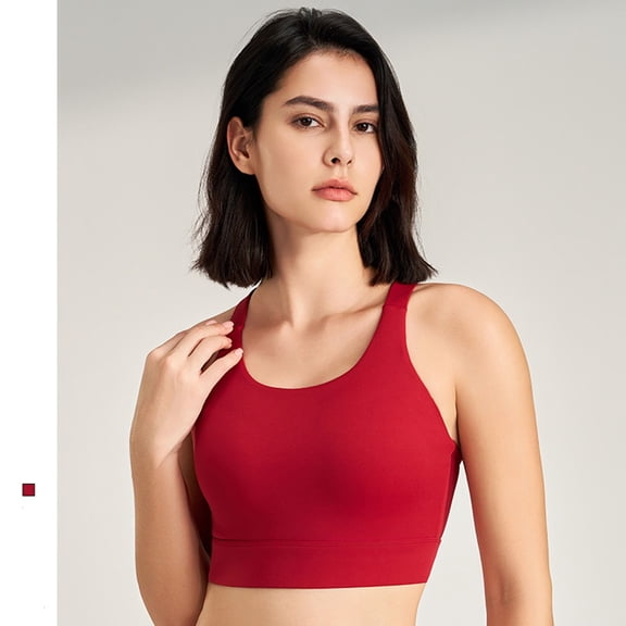 Women's Sports Bra Sports Fitness Bra Yoga Running Bra Dry Wicking Bra Wireless Bras for Women Red M