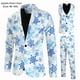 thumbnail image 1 of Conjunto de 3 piezas de traje con chaleco y pantalón con estampado digital navideño, 1 of 6