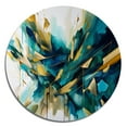 thumbnail image 2 of Designart "Explosive Gold Triangular Elegance VII" Modern Geometric Metal Round Wall Art Prints, 2 of 5