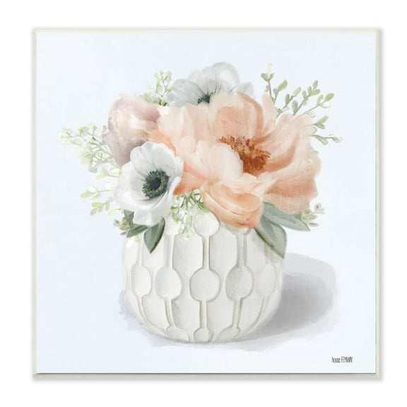 Stupell Industries Country Floral Bouquet in Geometric Planter Minimal Painting Unframed Art Print Wall Art, 12x12, by House Fenway