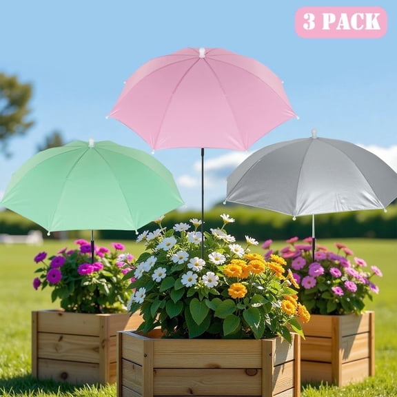 ASTRAEA 3 Pcs Plant Umbrellas for Outdoor Plants, Adjustable Plant Shade Umbrella Sun Protection for Garden Patio Flowers Plants Fruits Vegetables