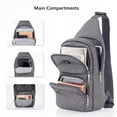 thumbnail image 6 of OIWAS Crossbody Travel Sling Bag, Nylon, Gray, for Men Women, Water-Resistant Lightweight Anti-Theft, Fits 9.7-inch iPad, 6 of 8