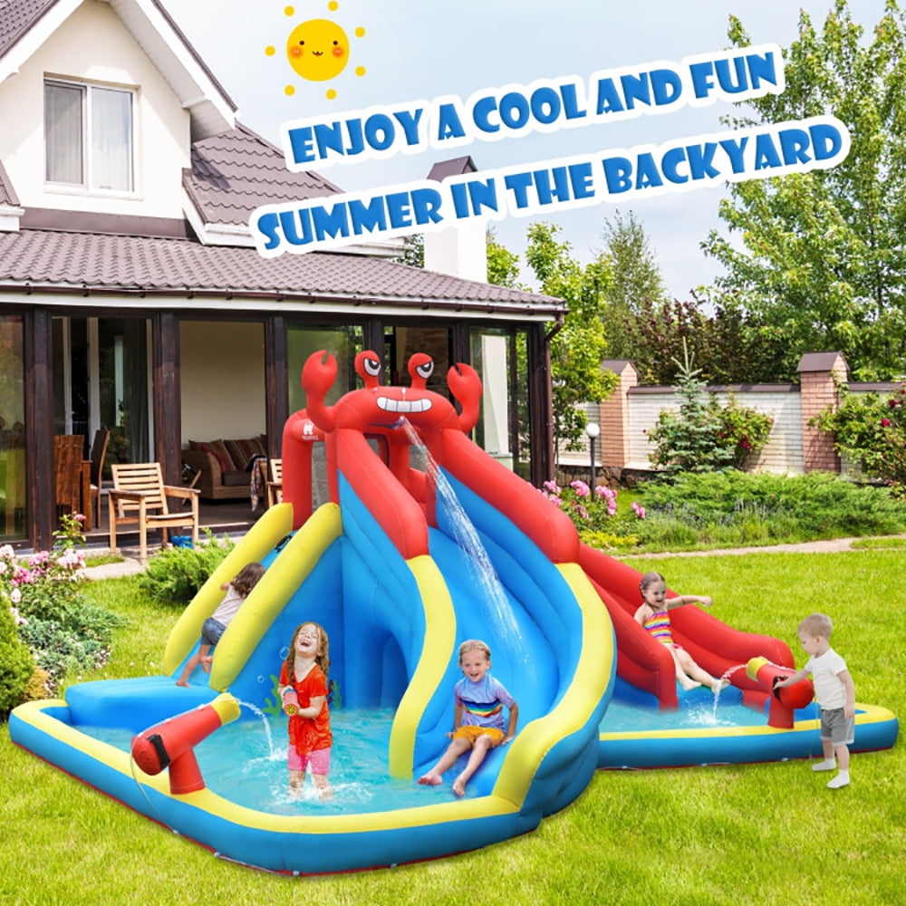 Aimee Lii Inflatable Bounce House Water Dual Slide without Blower, Playhouse for Kids Outdoor Aimee Lii Inflatable Bounce House Water Dual Slide without Blower, Playhouse for Kids Outdoor