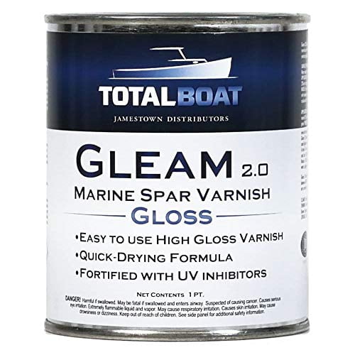 TotalBoatGleam Marine Spar Varnish, Gloss and Satin Polyurethane Finish for Wood, Boats and Outdoor Furniture (Clear Gloss Pint)