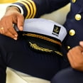 thumbnail image 4 of Navy Hat, Adult Yacht Boat Ship Sailor Captain Costume Hat Navy Marine Admiral (White), 4 of 9