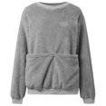 thumbnail image 5 of larppty Women Sweatshirt with Dog Pouch Winter Fleece Pullover Sweatshirts with Carrier Pocket Puppy Kitten Dogs Holder Tops (Grey, XL), 5 of 8