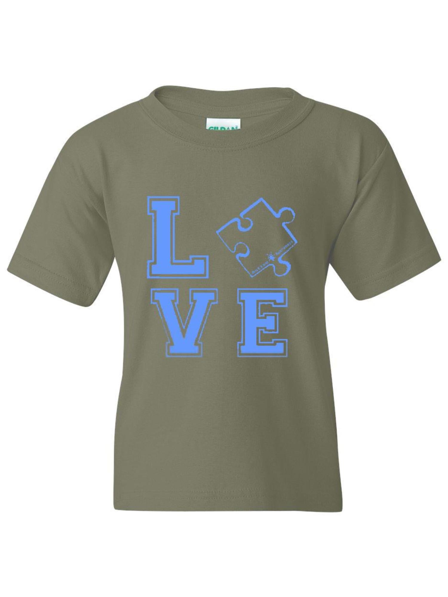 IWPF Youth Blue Puzzle Piece Autism Awareness TShirt For Girls and