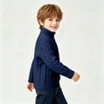 thumbnail image 4 of Lmnyox Sweaters for Kids Plain Long Sleeve Turtleneck Cable Knit Pullover Winter Casual Warm Sweaters, 4 of 8
