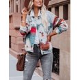 thumbnail image 4 of Womens Aztec Shacket Button Down Boho Western Retro Distressed Shirt Jacket, 4 of 7