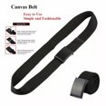 thumbnail image 4 of Pack of 2 Extra Long Men Canvas Web Belts for Men Metal Flip Top Buckle Belt Free Cut-to-Fit Up to 60 inches Blue Black, 4 of 8