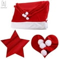 thumbnail image 5 of Gustave Set of 6 Christmas Chair Cover, Santa Claus Red Hat Chair Back Covers for Dining Room Home Holiday Party Xmas Decor Chair Slipcovers "Red, 6PCS", 5 of 10