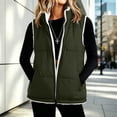 thumbnail image 6 of DISKEBUISS Women's Sherpa Lined Puffer Vest Stand Collar Full Zip Quilted Gilet with Pockets for Fall Winter, 6 of 8