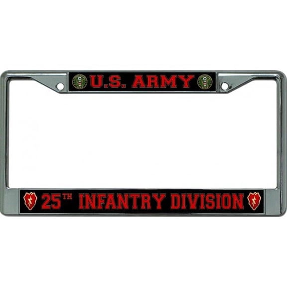 U.S. Army 25th Infantry Division #2 Chrome License Plate Frame