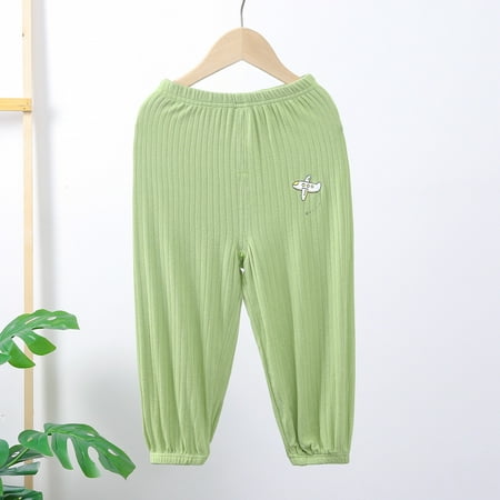 

Leutsin Toddler Baby Girls Solid Color Cotton Loose Summer Cozy Mosquito Pants