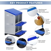 Nesting Boxes for Chickens, 4 Holes Chicken Nesting Box with Removable Tray, Easy Egg Collection, Roll Away Nesting Box for Hens, Chicken Co-op, Double Layer