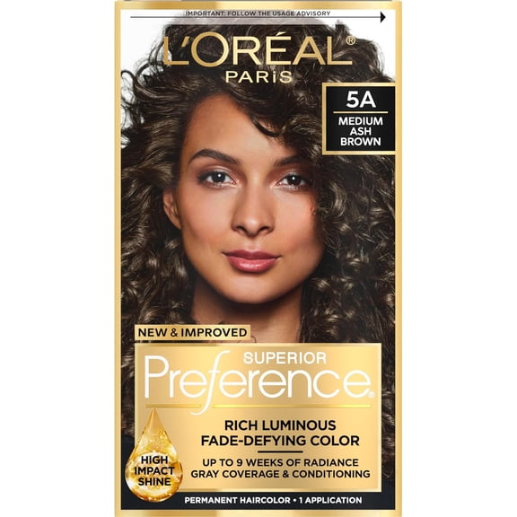 Loreal Superior Preference Hair Color, Medium Ash Brown #5A - 1 Ea